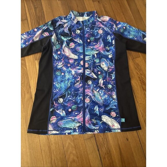 Spacefish Army Full Zip Women's Rashguard Cosmic Whale Size 3XL - Picture 4 of 7